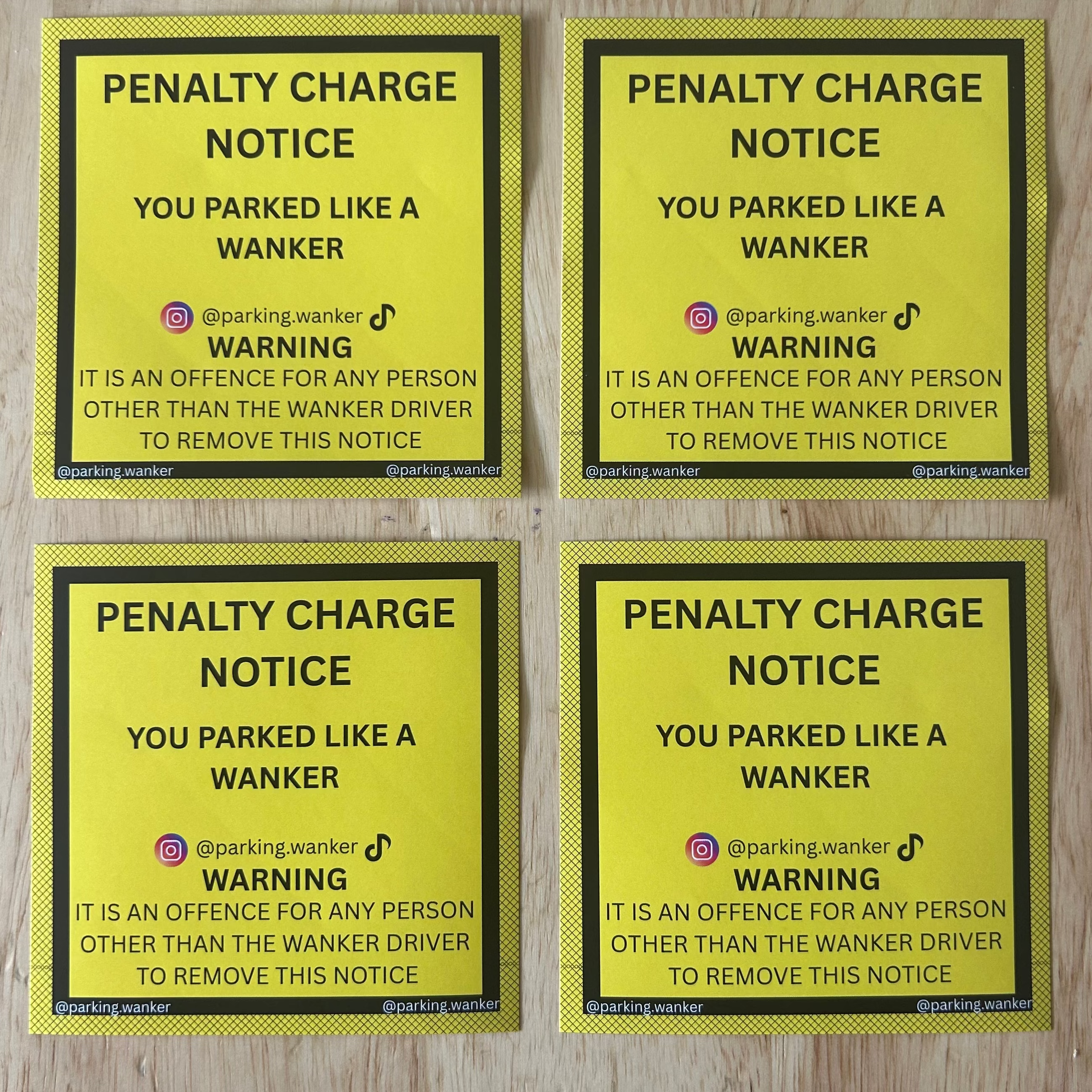 Penalty Charge Notice - Parking Sticker - Pack of 10