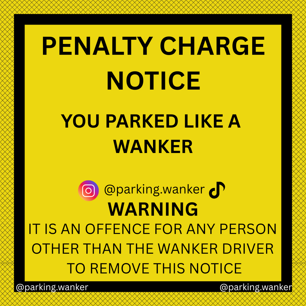 Penalty Charge Notice - Parking Sticker - Pack of 10